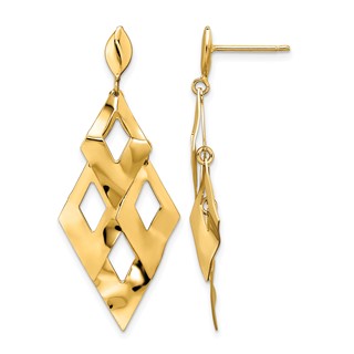 Leslie's 14k Polished and Brushed Post Dangle Chandelier Earrings