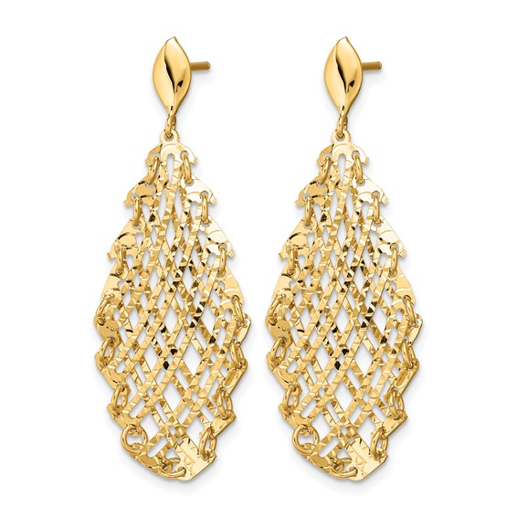 Leslie's 14k Polished D/C Post Dangle Earrings