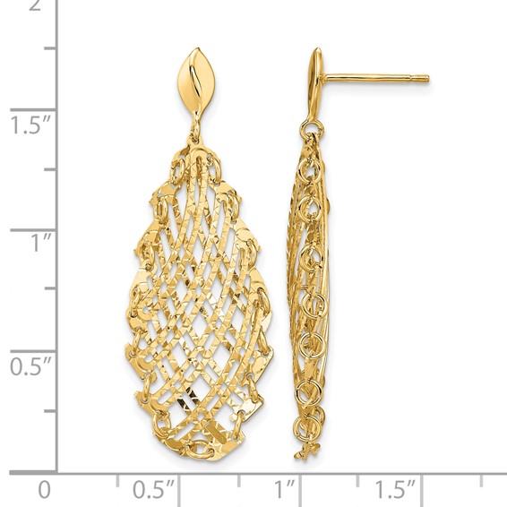 Leslie's 14k Polished D/C Post Dangle Earrings