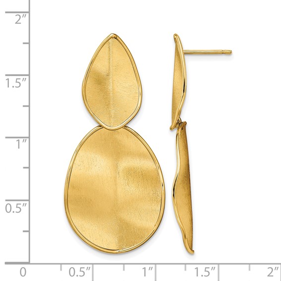 Leslie's 14k Polished Textured Post Dangle Earrings