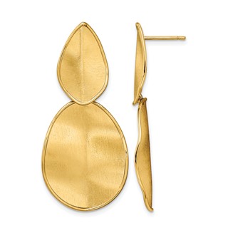 Leslie's 14k Polished Textured Post Dangle Earrings
