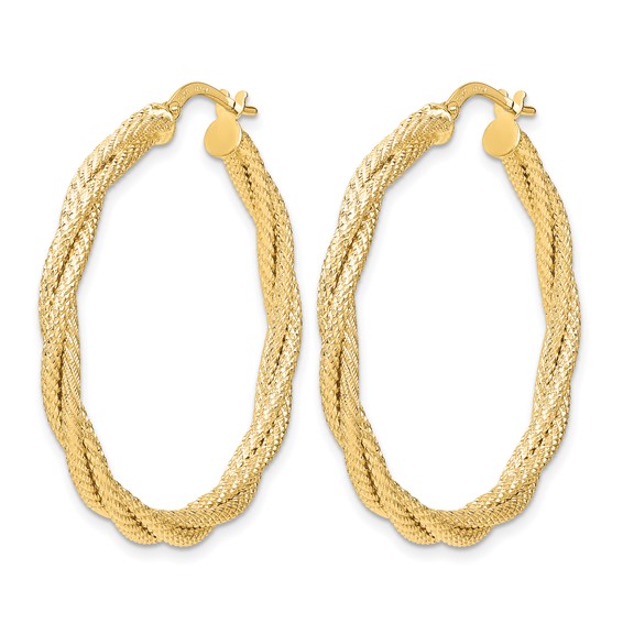 Leslie's Gold Textured and Twisted Hoop Earrings