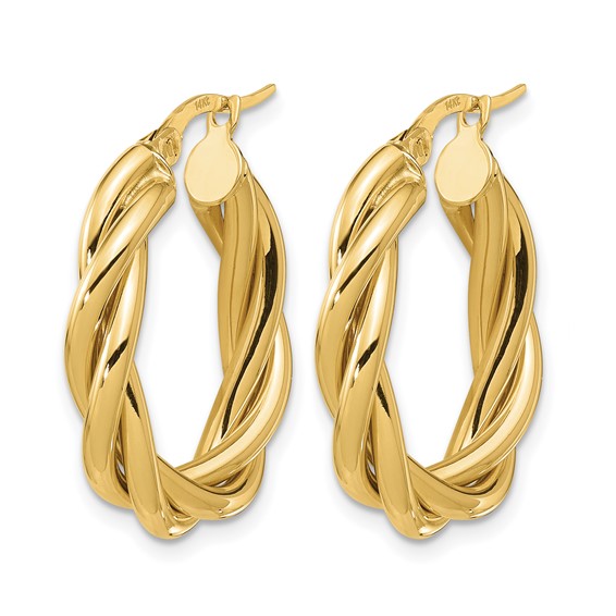 Leslie's Gold Polished and Twisted Hoop Earrings