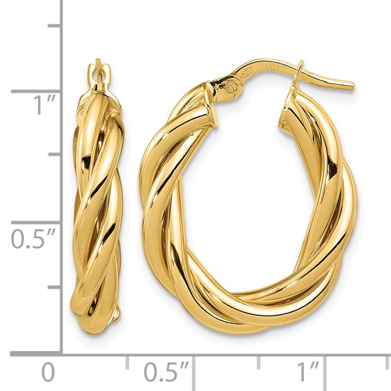 Leslie's Gold Polished and Twisted Hoop Earrings