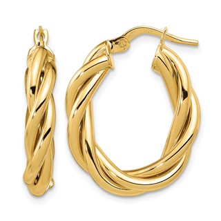 Leslie's Gold Polished and Twisted Hoop Earrings