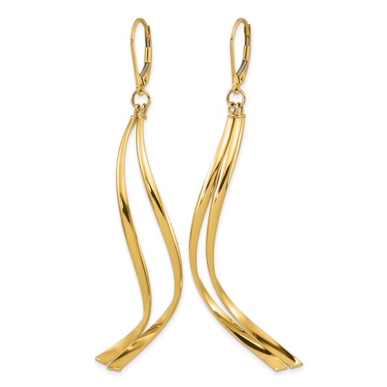 Leslie's Gold Polished Swirl Dangle Earrings