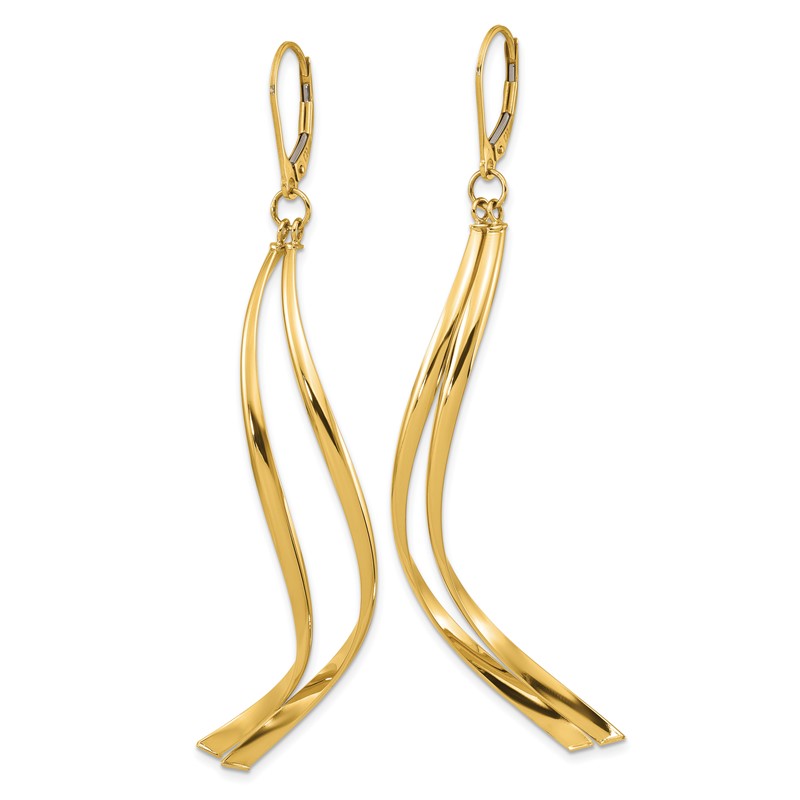14K Polished Leverback Earrings