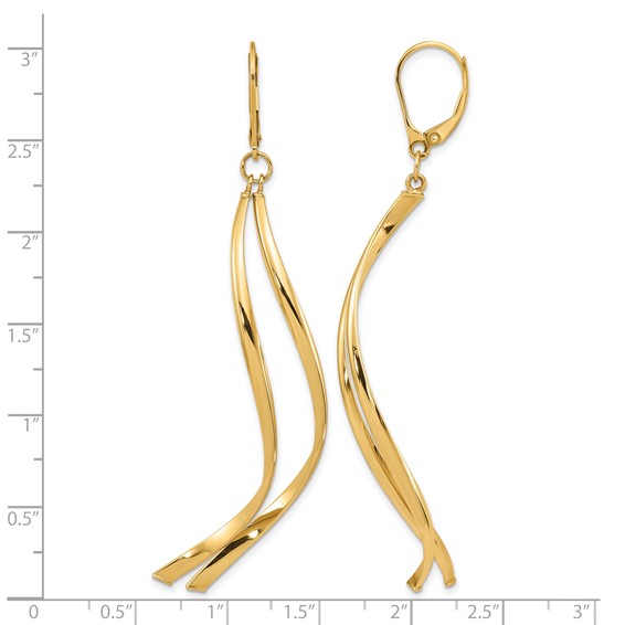 Leslie's Gold Polished Swirl Dangle Earrings