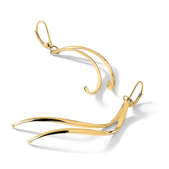 Leslie's Gold Polished Swirl Dangle Earrings