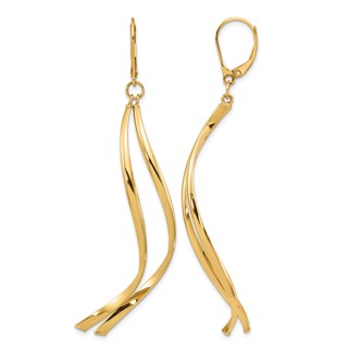 Leslie's Gold Polished Swirl Dangle Earrings