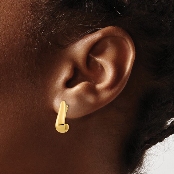 Leslie's Gold Polished J-Hoop Earrings
