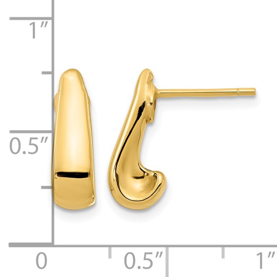 Leslie's Gold Polished J-Hoop Earrings