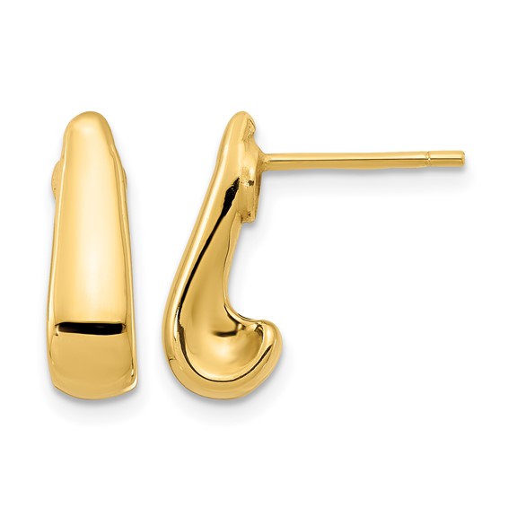 Leslie's Gold Polished J-Hoop Earrings