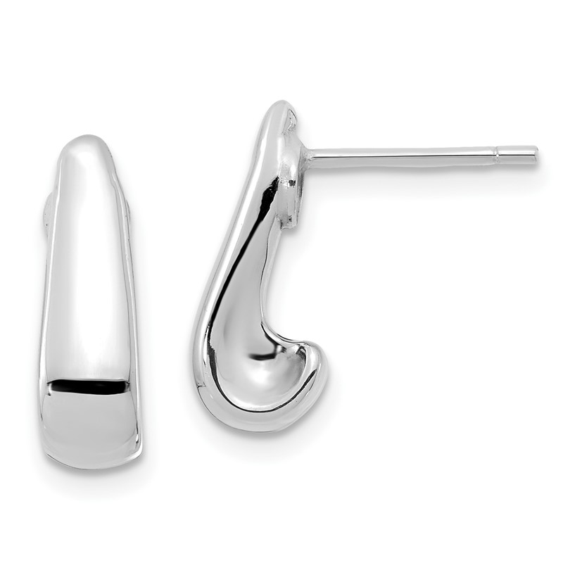 14k White Gold Polished Post Earrings