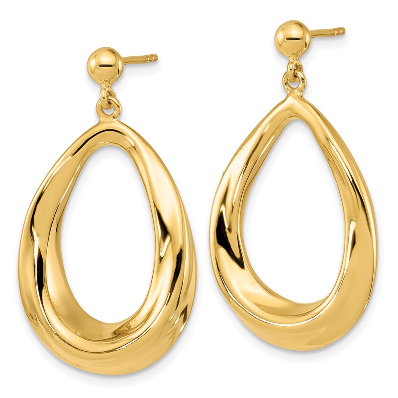 14k Polished Post Dangle Earrings