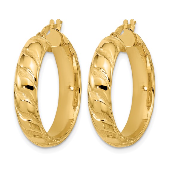 Leslie's 14k Polished and Twisted Hoop Earrings