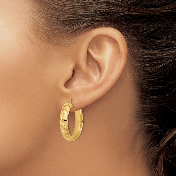 Leslie's 14k Polished and Twisted Hoop Earrings