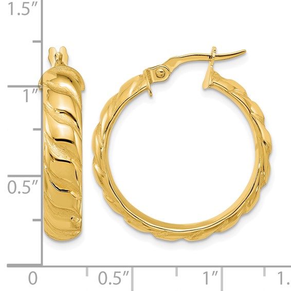 Leslie's 14k Polished and Twisted Hoop Earrings