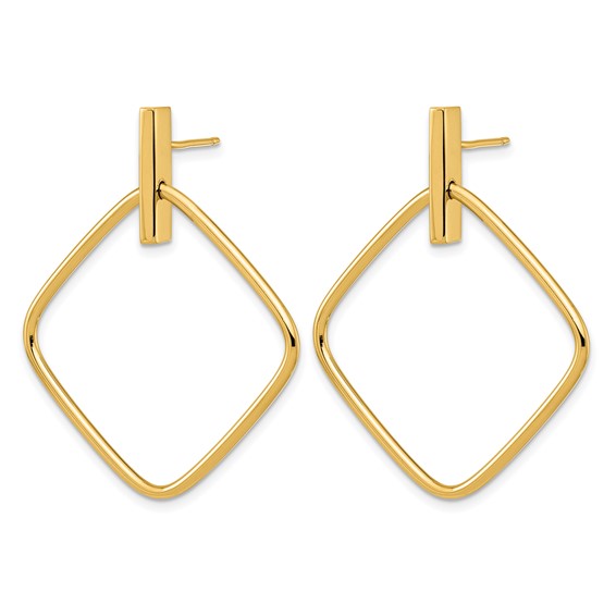 Leslie's 14K Polished Square Post Dangle Earrings