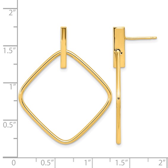 Leslie's 14K Polished Square Post Dangle Earrings