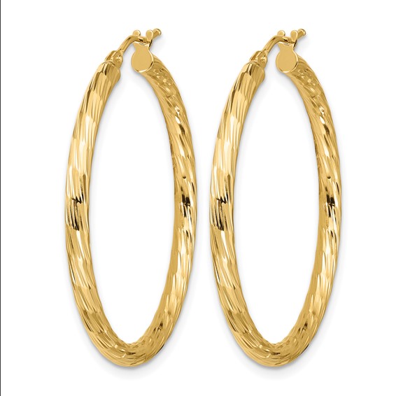 Leslie's 14k Polished D/C Hoop Earrings