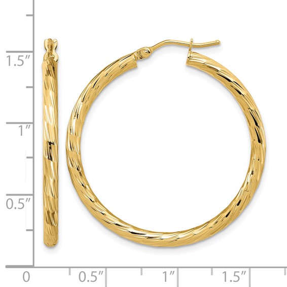 Leslie's 14k Polished D/C Hoop Earrings