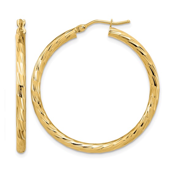 Leslie's 14k Polished D/C Hoop Earrings