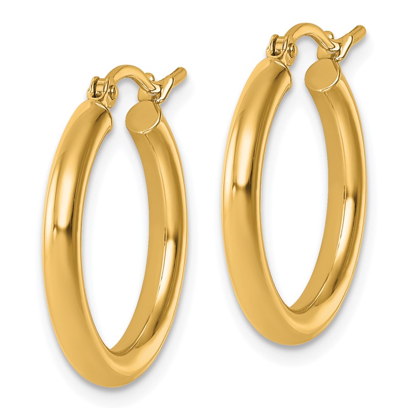 14k Polished 2.5mm Lightweight Tube Hoop Earrings