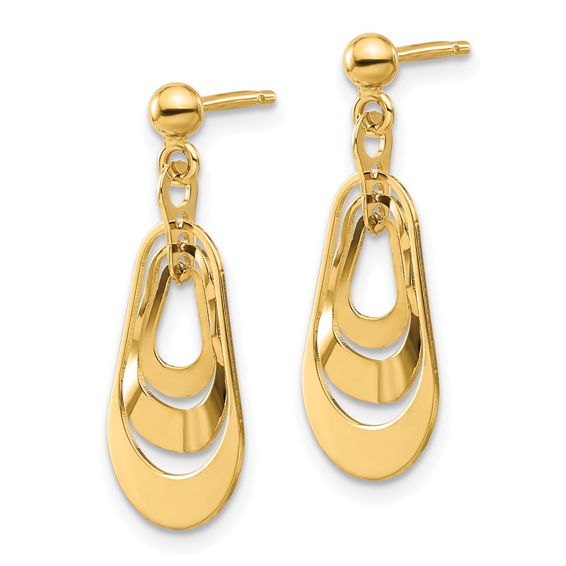 14K Polished Post Dangle Earrings