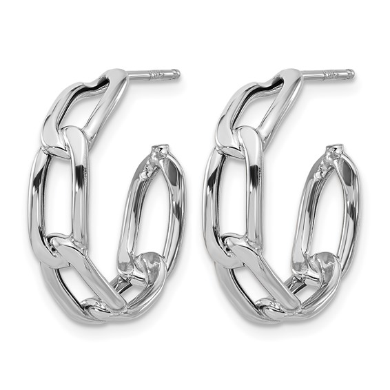 Leslie's Gold Polished Link J-Hoop Earrings