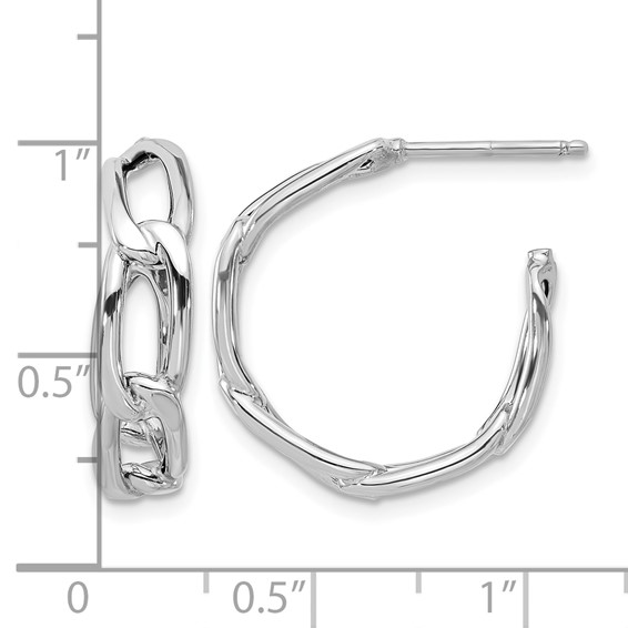 Leslie's Gold Polished Link J-Hoop Earrings