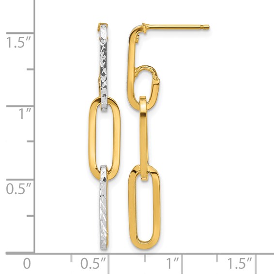 Leslie's Gold Polished and Diamond-cut Link Dangle Earrings