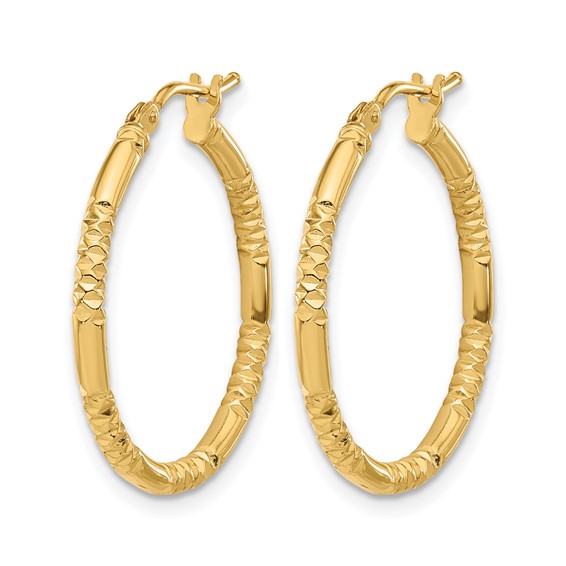 Leslie's Gold Polished and Grooved Hoop Earrings