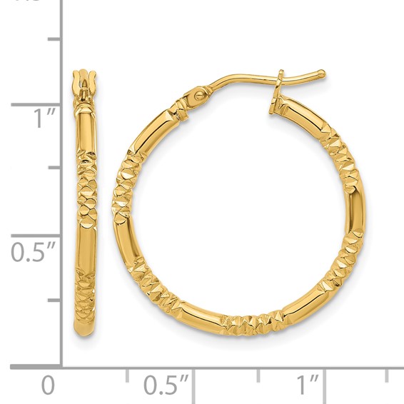 Leslie's Gold Polished and Grooved Hoop Earrings