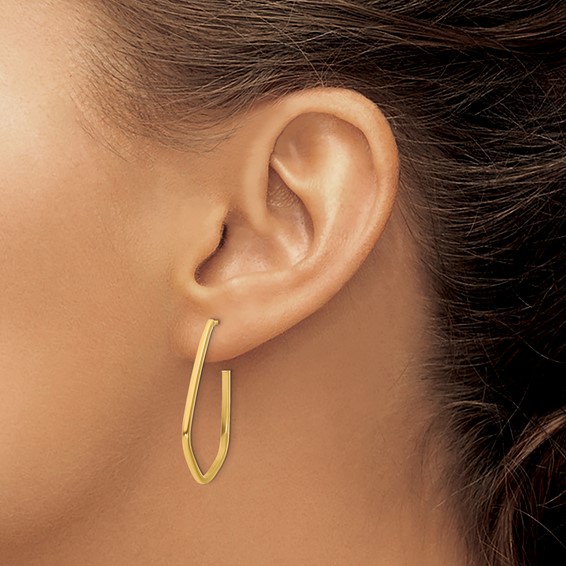 Leslie's Gold Polished J-Hoop Earrings