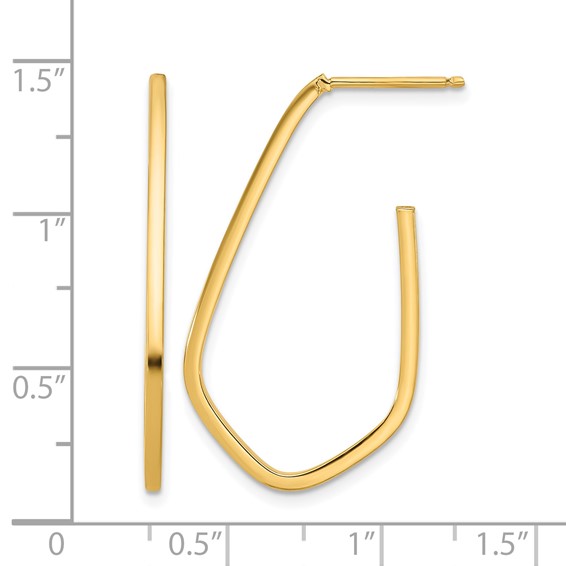 Leslie's Gold Polished J-Hoop Earrings