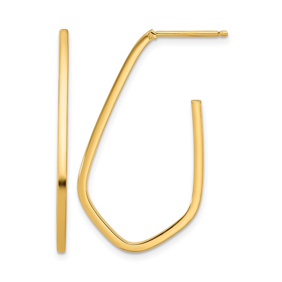 Leslie's Gold Polished J-Hoop Earrings