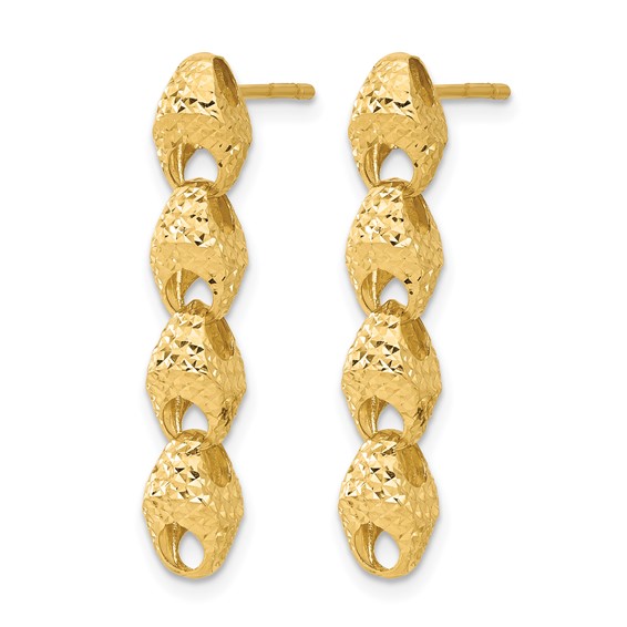 Leslie's 14K Diamond-cut Fancy Link Drop Post Earrings