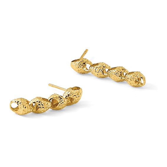 Leslie's 14K Diamond-cut Fancy Link Drop Post Earrings