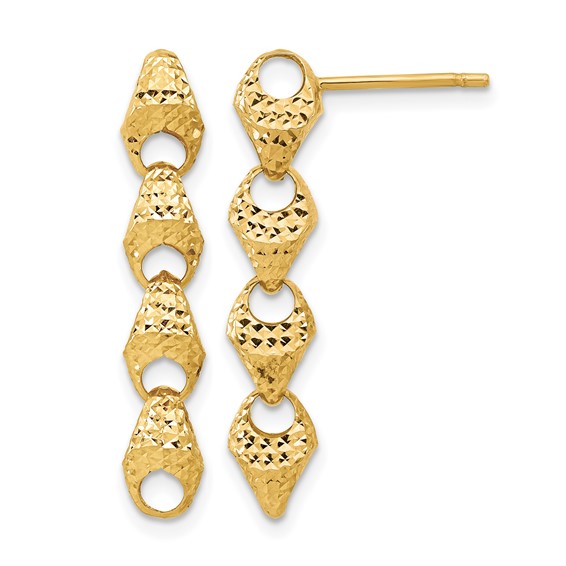 Leslie's 14K Diamond-cut Fancy Link Drop Post Earrings