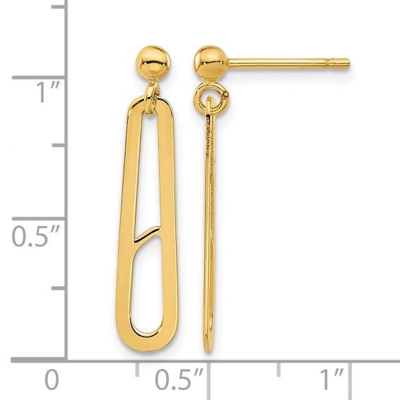 Leslie's 14K Polished Paperclip Dangle Earrings