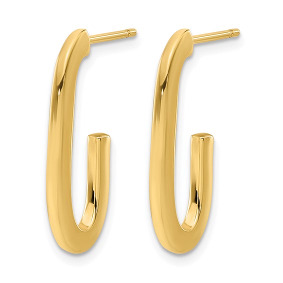 Leslie's 14K Polished Modern J-Hoop Earrings