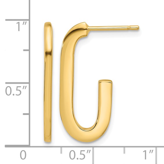 Leslie's 14K Polished Modern J-Hoop Earrings