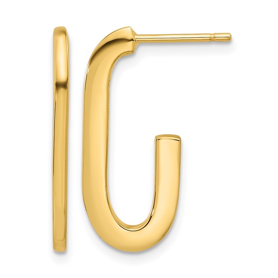 Leslie's 14K Polished Modern J-Hoop Earrings