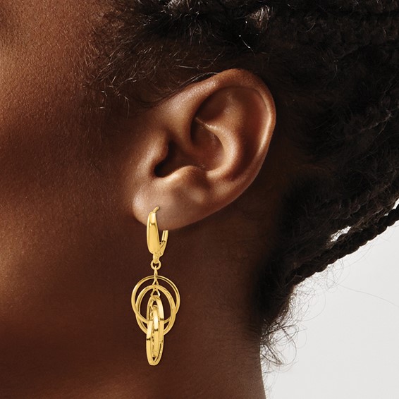 Leslie's 14K Polished Circles Dangle Earrings