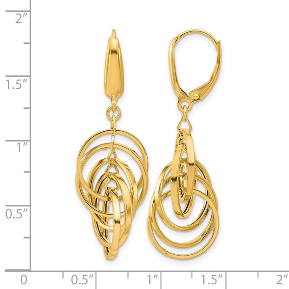 Leslie's 14K Polished Circles Dangle Earrings