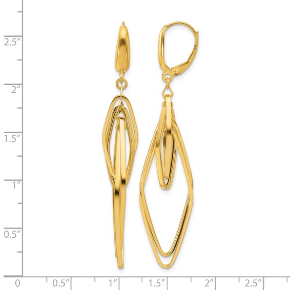 Leslie's 14K Polished Diamond Shaped Dangle Earrings