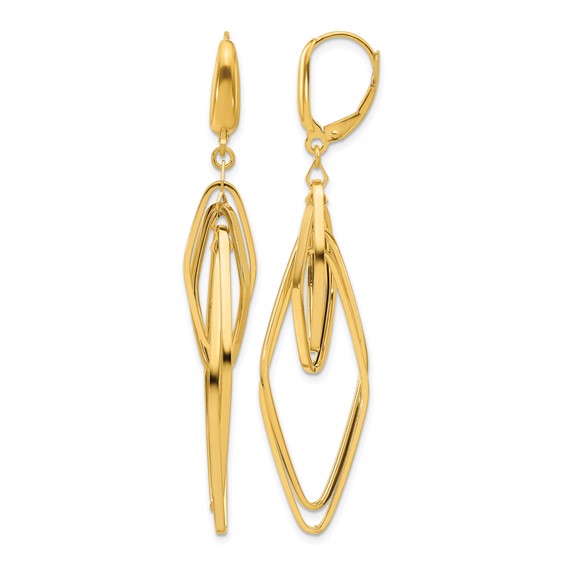 Leslie's 14K Polished Diamond Shaped Dangle Earrings