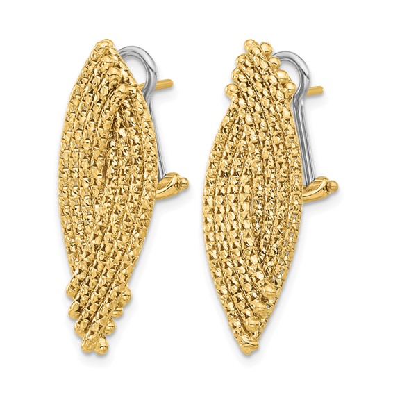 Leslie's 14K Woven Omega Back Drop Earrings