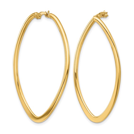 Leslie's 14K Polished Oval Hoop Earrings